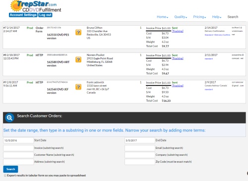 Search, browse, modify or delete customer records