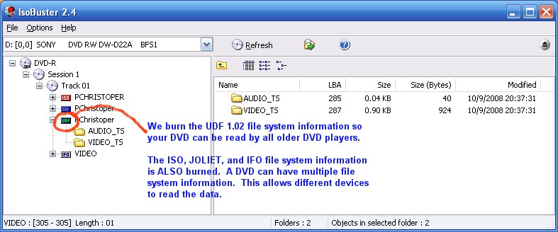 format cd udf file system